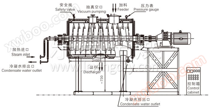 真空耙式干燥机结构示意图