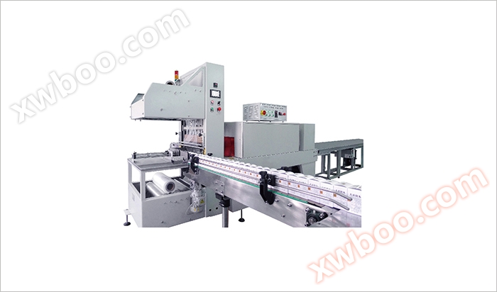 Fully automatic cuff sealing, cutting, and shrinking packaging machine (multiple)
