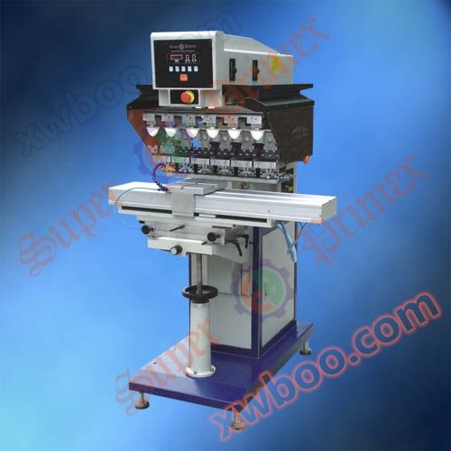 Pneumatic shuttle six color transfer printing machine